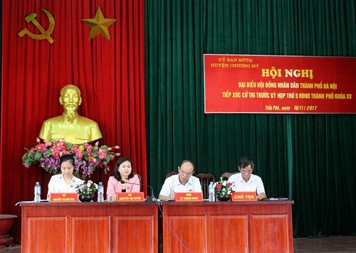 Tổ đại biểu HĐND TP đơn vị bầu cử số 13 tiếp xúc cử tri huyện Chương Mỹ trước kỳ họp thứ 5 